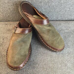 Born Olive and Brown Mules